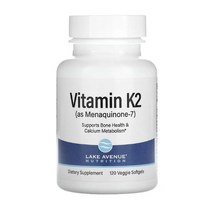 Lake Avenue Nutrition 비타민K2(메나퀴논-7) 50mcg 베지 소프트젤 120정