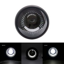 오토바이헤드라이트 오토바이 카페 레이서 바버 6.5 인치 Led 헤드 라이트 나선형 흰색 사이드 마운트 브, 07 headlight only