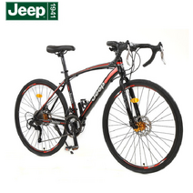 지프 Jeep 산악자전거 미니벨로 MTB 자전거 26 인치 21/24/27단, 21단 직선형 핸들 화이트 및 블랙