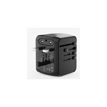 돼지코 어댑터 일본여행 범용 여행용 충전기 플러그 소켓 usb 3 개 및 C 타입 전원 1, 검은색