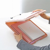 수납형 클립 보드 파일 케이스 A4 서류 문서 화일 보관 홀더 메모 결재판 대학생 직장인 사무용품, 인디 핑크