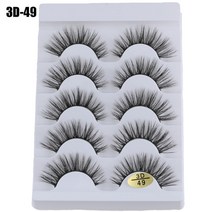 속눈썹 5 쌍 3d 밍크 헤어 wispies fluffies 드라마 내츄럴 롱 크루얼티, 3D-49, 협동사