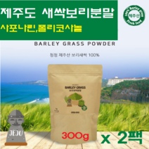 제주 새싹 보리분말 국산 보리순 분말 보리 추출분말 뿌리 보리싹 가루 어린잎 착즙 차 폴리코사놀 사포나린 혈관청소, 2Ea, 300g