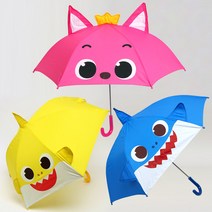 나린키즈 핑크퐁 입체 안전47 우산 유아동 어린이 안전 자동 캐릭터 장마용품