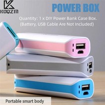 파워뱅크 자작배터리 캠핑용배터리 휴대용 멀티 컬러 USB 보조베터리 케이스 18650 스위트 배터리 외부 DIY, 03 파란_01 보편