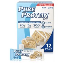 Pure Protein 퓨어 프로틴 바 마쉬맬로우 크리스피 트리트 1.76oz(50g) 12팩
