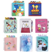 폭시샵 디즈니 캐릭터 인덱스 노트 라인 줄 공책 스프링 초등학생 선물 겨울왕국 스누피 미키 심슨 프린세스 인어공주 신데렐라, 심슨 - MARGE HOMER