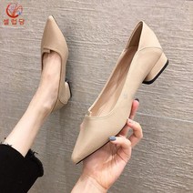 셀럽당 여성 웨지힐 소프트키즈 스틸레토 컴포트 미들 단화 3cm S01782
