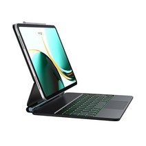 CHESONA 874518 아이패드 프로 12.9인치 케이스 키보드 포함 7가지 색상 백라이트 멀티 터치 트랙패드 플로팅 캔틸레버 스탠드 무선 2022 6세대5세대4세대3세대용, iPad Pro 12.9 Inch/ 6th/5th/4t, 블랙.