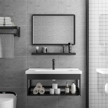 Montheria 세면대 일체형세면대 화장실리모델링 WJC135-101, 사각 거울, 43CM, 1개