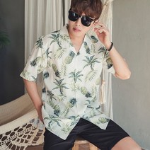남자 파인애플 여름 반팔 남방 비치웨어 1-NB13309F