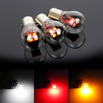 12V 양면6발 클리어타입 LED시그널램프 방향등 전구, 옐로우_더블1개