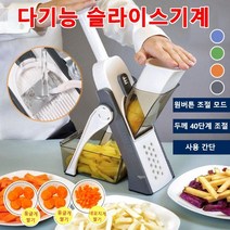 다기능 슬라이스기계 채칼 고기써는기계 원버튼 조절 모드/두께 40단계 조절/사용 간단, 블루