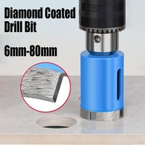 6mm80mm 다이아몬드 코팅 드릴 비트 대리석 세라믹 타일 화강암 유리 돌 구멍 톱 드릴링 절단 오프너, 60mm