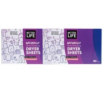 베러라이프 네츄럴 건조기시트 80ct Better Life Natural Dryer Sheets Lavender Grapefruit, 2팩