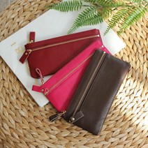 soooooo몰_F8018 소가죽 카드지갑 심플 지퍼형 장지갑 여자기념일선물 선물용 패션 지퍼 여성 엄마 여성용_더수sSHOP