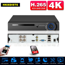 6-in-1 4CH 4K 5MP AHD DVR 모니터링 안전 CCTV 녹화기 4채널 혼합 DVR NVR 아날로그 AHD CVI TVI IP Cam XMEYE H.265, 3T, 미국 플러그