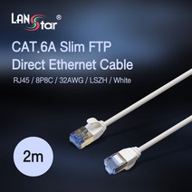 랜스타 Cat.6A FTP 슬림 랜 케이블 화이트 8종(0.5M~20M), 1개, 2M
