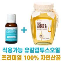 100% 프리미엄 국내산 자연산 아카시아 꿀 1.2kg 2.4kg 비염 기침 가래 제거 천연 식용 가능 안전한 유칼립투스 허브 오일, 프리미엄 꿀 1.2kg+유칼립투스오일, 용량선택
