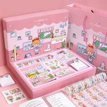 [다꾸라지] 다꾸세트 다꾸 스티커 다이어리 꾸미기 스티커 초등학생 여자 아이 선물, 퍼플-꼬마마녀+쇼핑백 성탄절이후발송