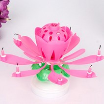 연꽃생일초 사찰 절 노래나오는초 멜로디초 기념일초, 8촛불, 삼발이판핑크
