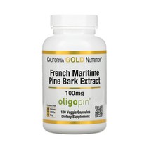 California Gold Nutrition 프랑스산 해송 껍질 추출물 Oligopin 항산화 폴리페놀 100mg 베지 캡슐 180정