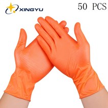 오토바이 여름 장갑 여름용 바이크 글러브 니트릴 합성 라텍스 파우더 프리 시험 방수, 03 Orange-50 PCS