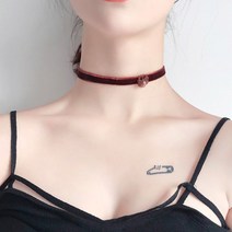 마리엔코코 미니 플라워 스웨이드 초커목걸이_IH