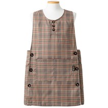 로사홈 원피스 어린이집 유치원 식당 주방 업소용 예쁜 단추 앞치마, 빨강, 1개