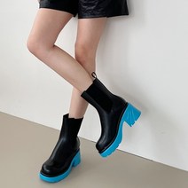 구두모모 여성용 통굽 오버 밴딩 앵클부츠 (7cm)