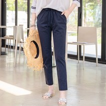 여성용 쏙쏙라인 쿨스트라이프 배기팬츠