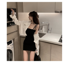 쇼트 박시 긴팔 코트 여 글래머 톱나시 루즈핏 여성 린넨 하객의상 카라 데일리룩 캐주얼