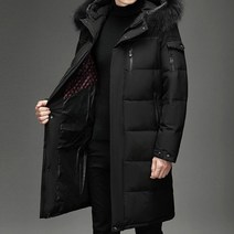 퍼카라 다운 패딩 중년 남성 코트 아빠 선물 겨울 간절기 추동 옷 롱 아버지 외투