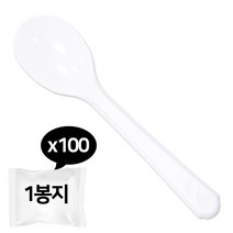 빙수 스푼 1봉지(100개) 팥빙수 숟가락 일회용 수저, 빙수 스푼 1봉지[100개]