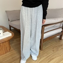 쉐얼유 여성 빌드 핀턱 밴딩 와이드 팬츠