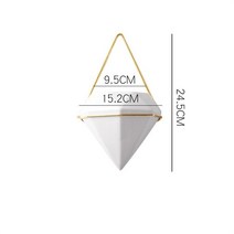 홈 삼각형 식물 꽃 냄비 홀더 실내 화분 꽃병 벽 즙이 많은 장식 컨테이너, [03] Gold-L
