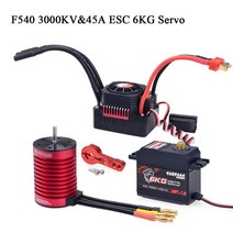 SURPASS HOBBY 1/10 RC 부품 방수 3660 3650 F540 브러시리스 모터 (방열판 포함) 45A 60A 80A ESC 6KG 9KG 메탈 기어 25T 암, 단일, 1개, F540 3000KV 45A ESC
