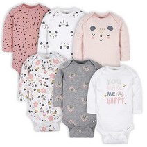 Gerber 여아용 긴팔 우주복 6팩 베어 핑크 69개월 US