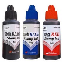 [채롭]스템프 패드 잉크 리필 도장잉크 블랙 블루 레드, 빨강