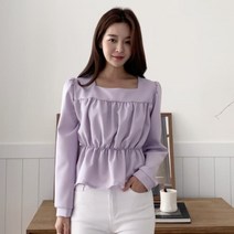 디작소 여성 봄 케리스 캉캉 셔링 블라우스 셔츠