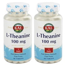 Kal L-테아닌 100mg 타블렛, 30정, 2개