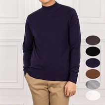 [남자의품격] 베이직 캐시라이크 반목 반폴라 모크넥 니트 6color 4size