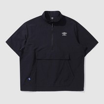 [국내백화점판] UMBRO 엄브로 24신상 클래식 반팔 스탠넥 아노락 셋업 (블랙)