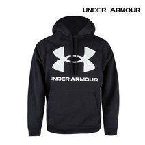 언더아머 후드티 라이벌 플리스 빅로고 남성 블랙 1357093-001