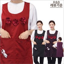 레뷰가운 AE207 원피스앞치마 꽃앞치마 여름 시장 행사 식당 화원 주방 서빙복 앞치마, AE207_진보라(L)