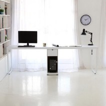 게스트하우스 컴퓨터책상 PC 테이블 인포메이션 매장 가성비 사무용 가구, 화이트