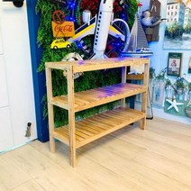 고무나무 순수 원목 3단 선반 800, 단품