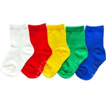 양말하우스 아동양말 하루양말 (혼합5종) 형광 원색 초등양말 골지 주니어양말 아기양말 남아 여아