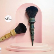 [롤킹]양모 페이스 브러쉬 비치목 훼이스브러쉬 얼굴 털이개 2컬러 택1, 빈티지블랙