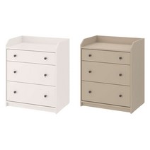 이케아 HAUGA 하우가 3칸서랍장 베이지 70x84 cm 004.569.00